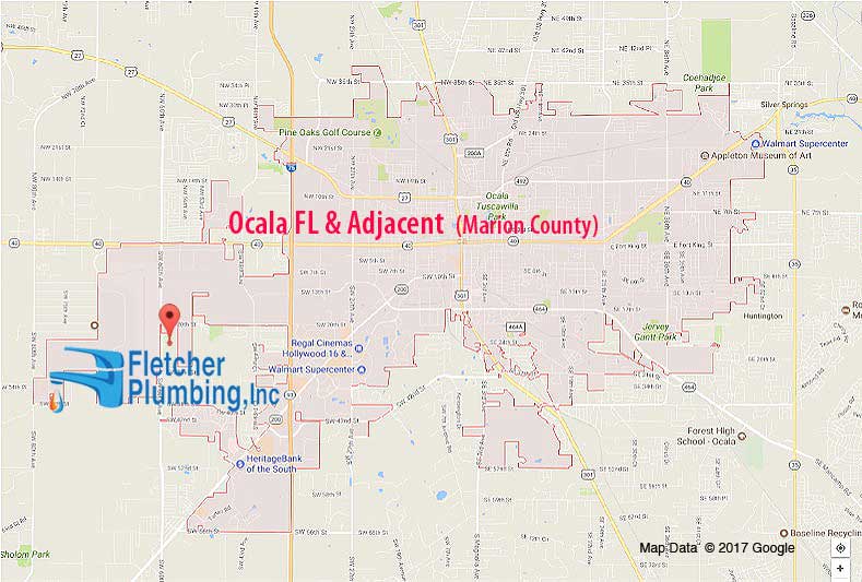 Ocala Fl and Adjacent Service Areas Fletcher Plumbing | Ocala, Gainesville, Belleview, The Villages